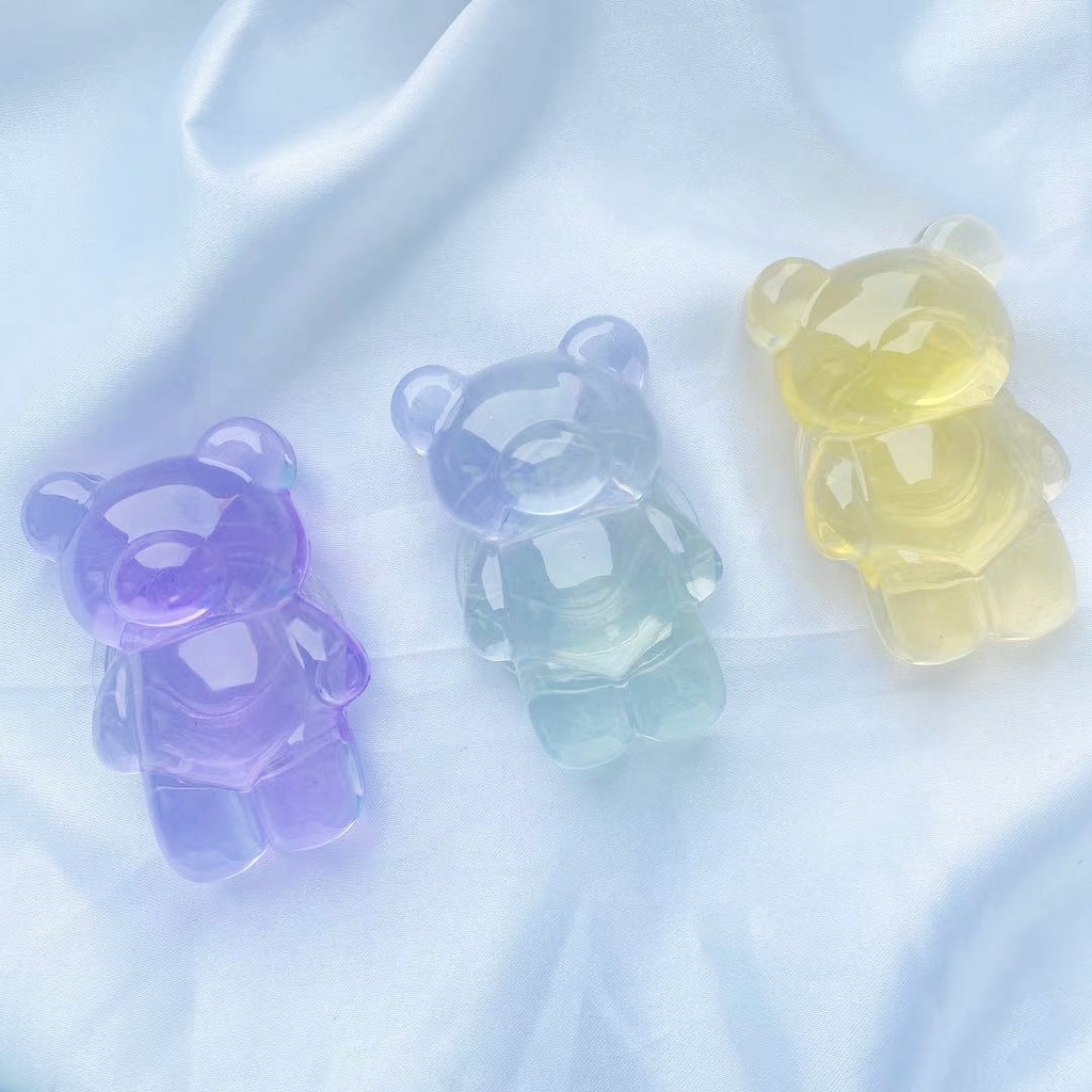 Giá đỡ điện thoại trong suốt hình gấu 3D nhiều màu dễ thương