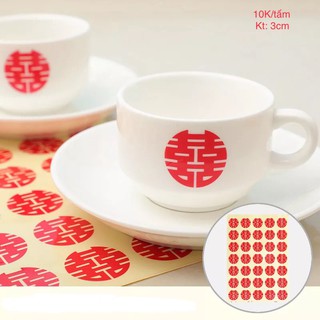 35 chữ decal song hỷ tròn 3cm