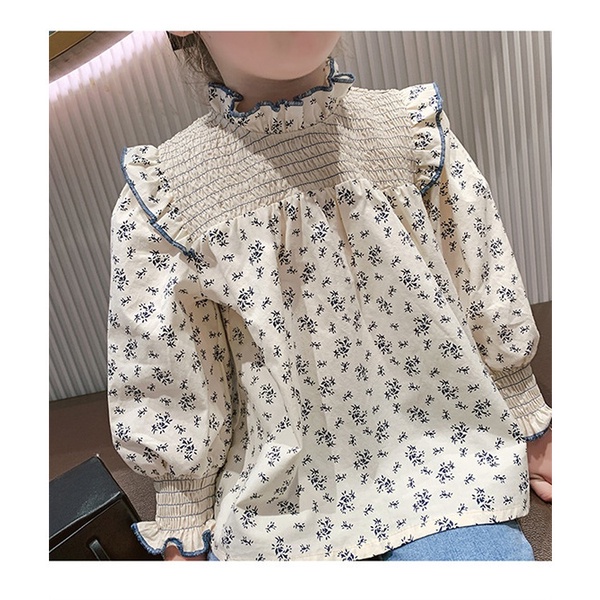 Áo Sơ Mi Tay Dài Họa Tiết Hoa Phong Cách Mới Cho Bé Gái [1-9 Tuổi]