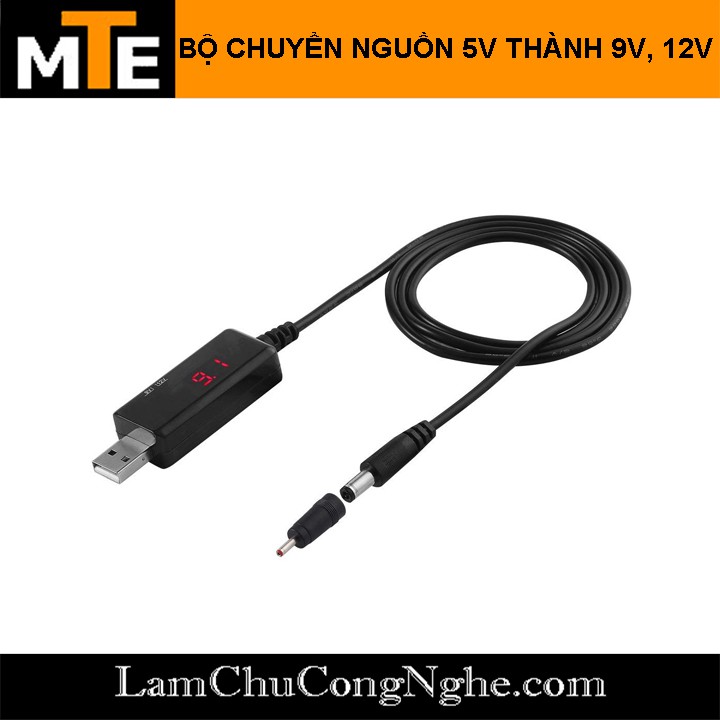 Cáp chuyển đổi điện áp từ cổng USB 5V sang 9V và 12V sử dụng cho router wifi ...