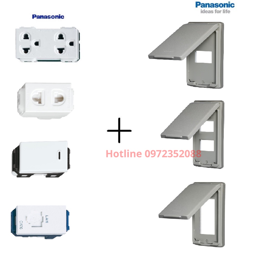 Mặt có nắp che mưa 1, 2, 3 chữ nhật WEG7901K-VN, WEG7902K-VN, WEG7903K-VN Panasonic