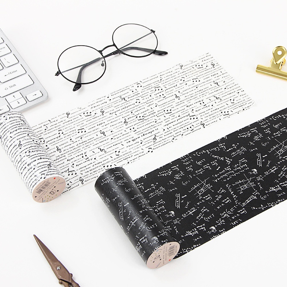 Hw Cuộn Băng Keo Washi 5m Họa Tiết Tờ Báo Cổ Điển Trang Trí Sổ Tay Nhật Ký