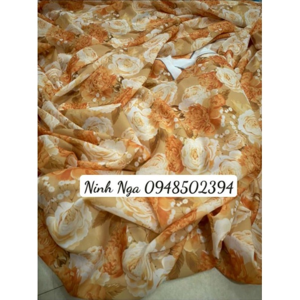 Vải tơ xước hoa tím