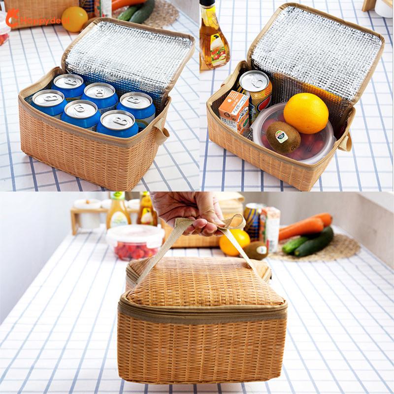 Túi vải canvas đựng hộp cơm tiện lợi picnic