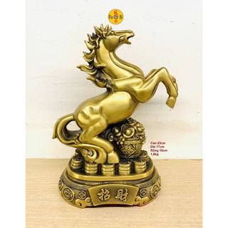 Ngựa Vàng - Ngọ Đắc Lộc - Tượng Đồng Phong Thủy 12 Con Giáp