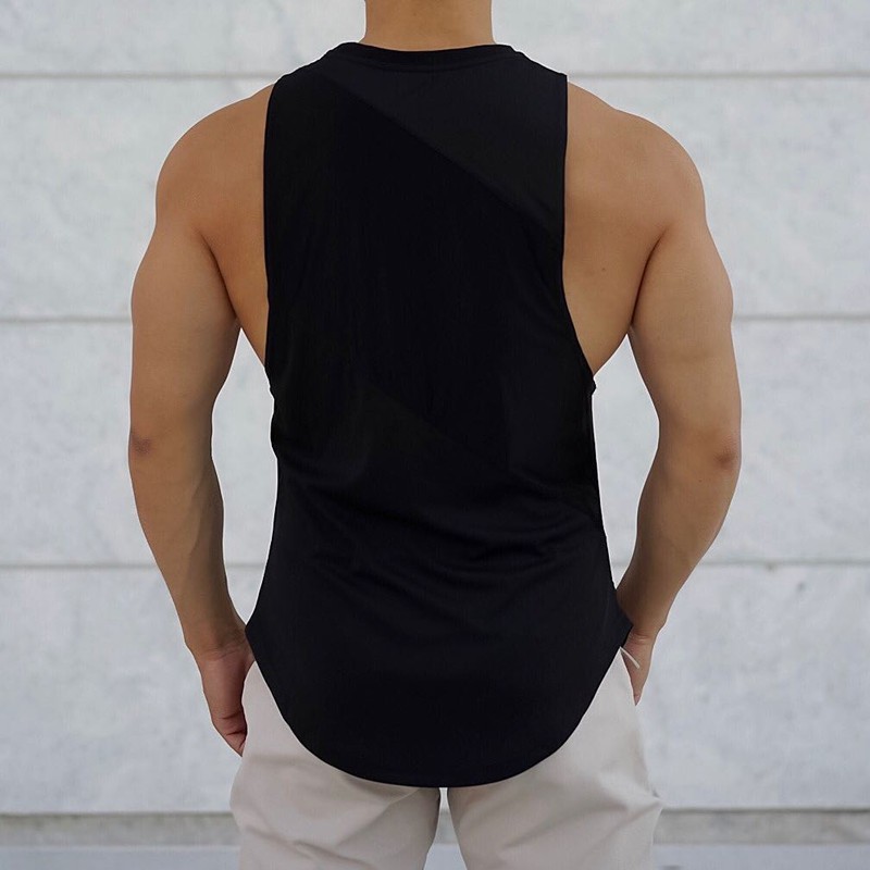 Áo Tập Gym nam TTG23 - Áo Tanktop Tập Gym Nam Canvas Xẻ Nách Rộng Thun Lạnh Cao Cấp