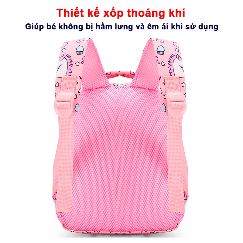 Balo cho bé 3-5 tuổi vải dù không thấm nước Baby-S, Balo mẫu giáo hình unicorn – SB017