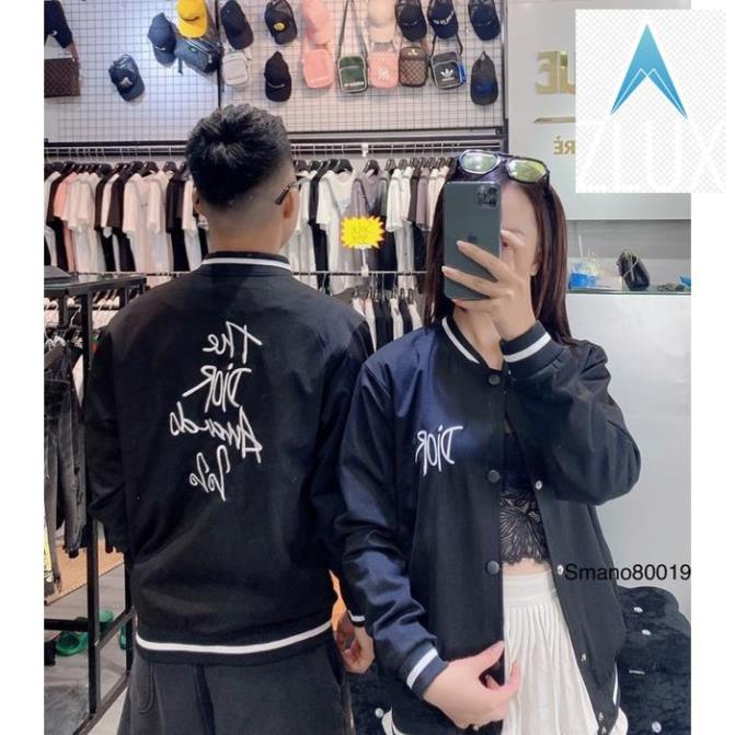 Áo Khoác Nỉ Bomer 2 lớp Thêu Chữ Di.or - Áo Bomber D.i.o.r Nam