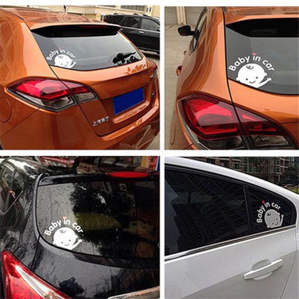 WATTLE Waterproof Auto Decal Window 3D Cartoon Car Accessories Baby In Car