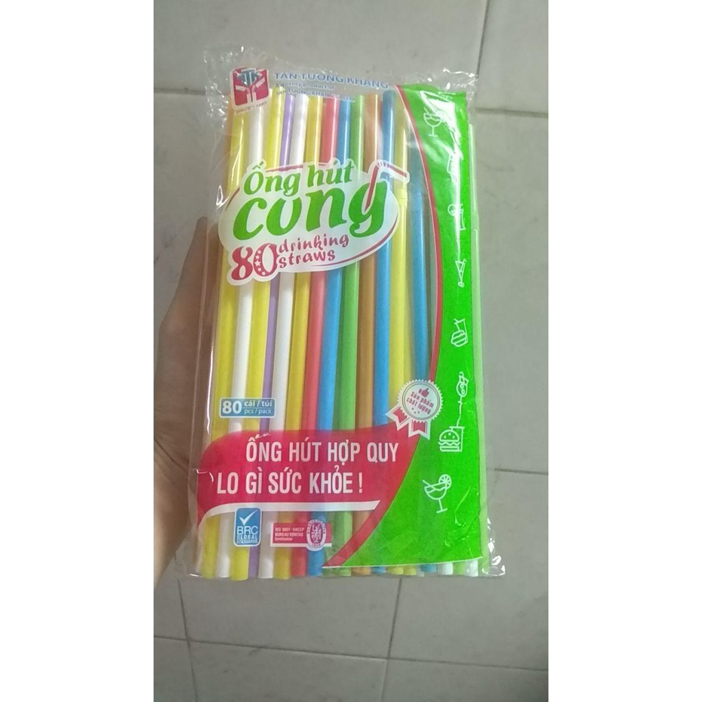 Ống hút bẻ cong màu phi 6 Thịnh Khang -bao bì Hưng Phát