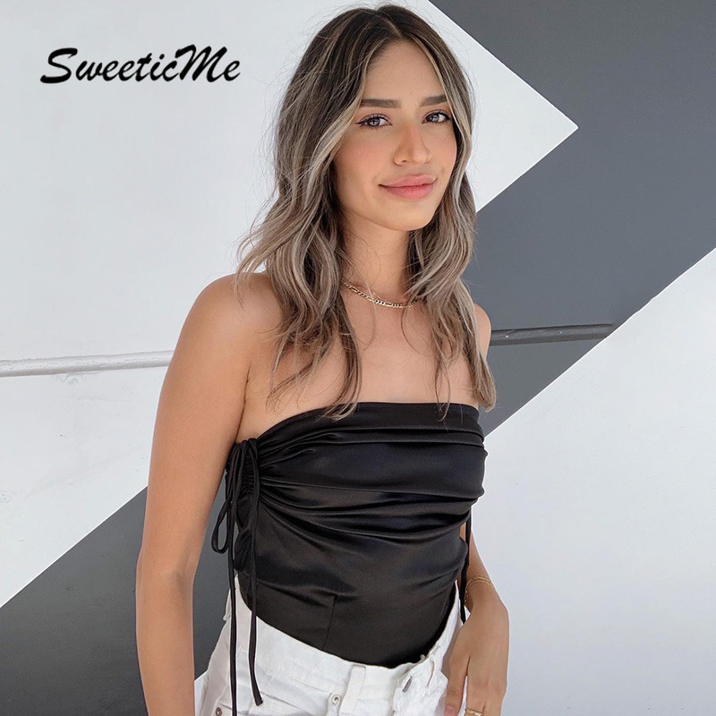 Áo Ống Màu Trơn Xếp Ly Dáng Ôm Quyến Rũ Cho Nữ | BigBuy360 - bigbuy360.vn