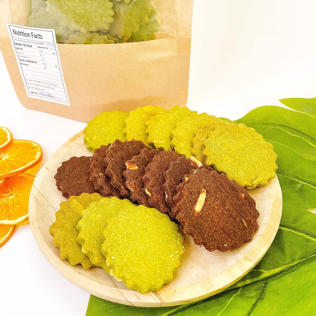 Bánh Cookie mix 2 vị matcha và cacao ăn kiêng không lo ngán, bánh yến mạch siêu ngon