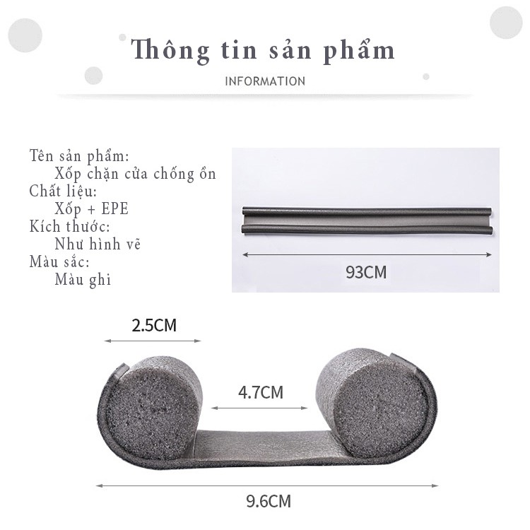 Xốp PE chặn khe cửa chắn gió, chống ồn hiệu quả cao, xốp bọc cạnh tường tiện ích FAMAHA