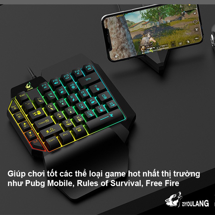 Bàn phím giả cơ FREE WOLF K15 chơi game Pubg,Rules of Survival,Free Fire trên đt,máy tính bảng,Laptop và PC - VL | BigBuy360 - bigbuy360.vn