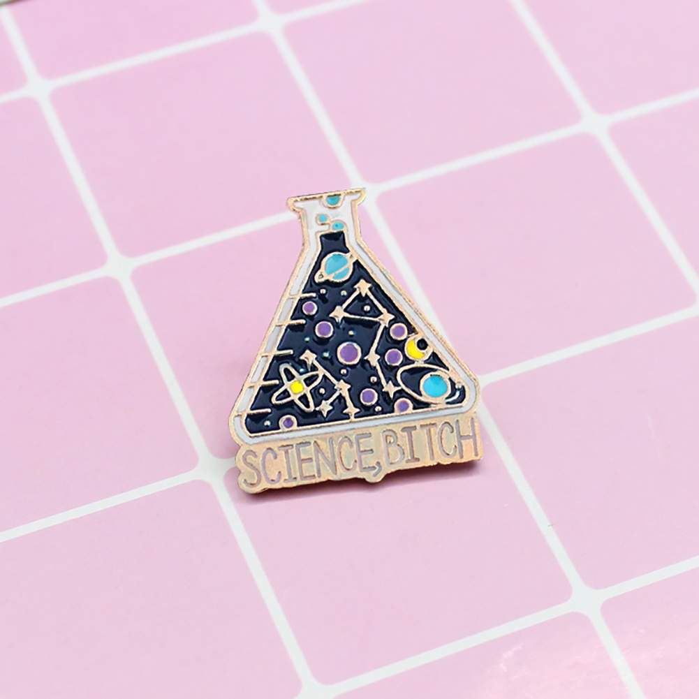 Trâm cài áo hình bình nước in hình ngôi sao và hành tinh mặt trăng thời trang