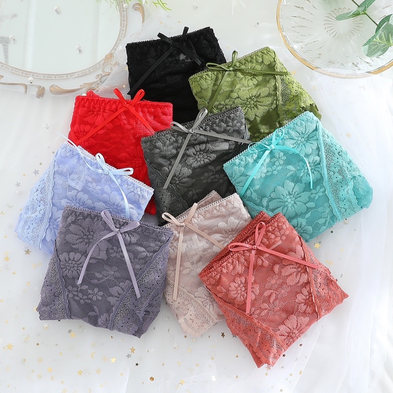 Quần lót ren hoa siêu mềm có size ML -2233