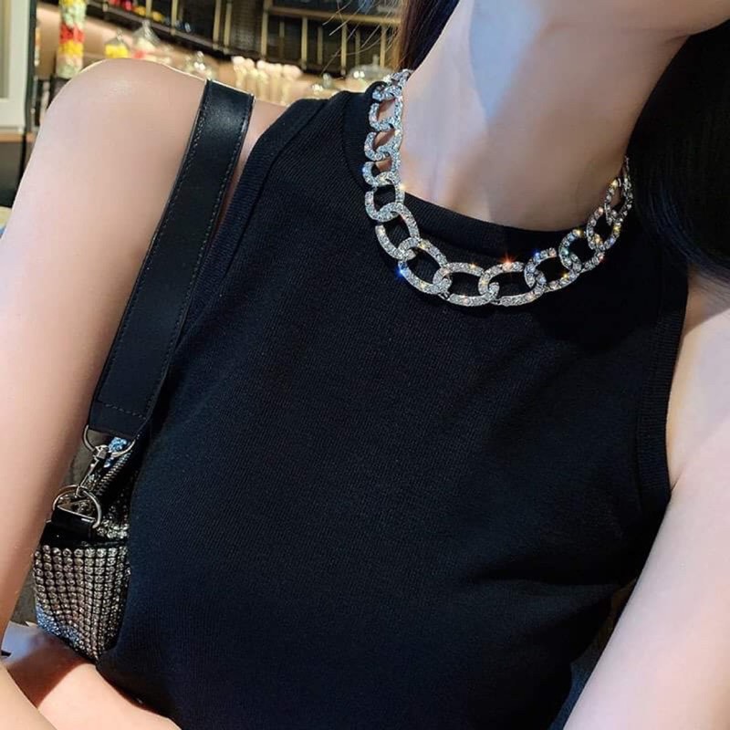 vòng cổ - chocker xích đẹp lung linh( hàng đẹp)