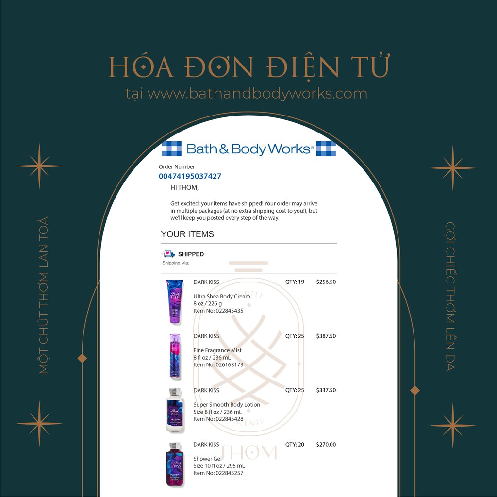 DARK KISS | Sản Phẩm Tắm Dưỡng Xịt Thơm Toàn Thân Bath & Body Works