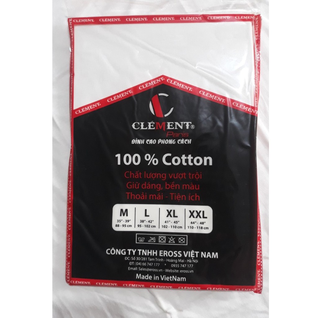 XẢ KHO Aó thun Lót Nam cộc tay CLEMENT PARIS Chất Cotton 100% Hàng Việt Nam xuất khẩu Chất Lượng Cao.Hàng hãng thanh lý