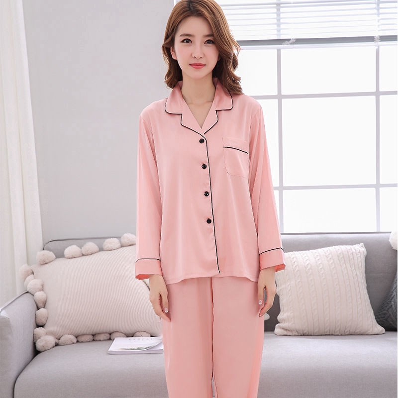Bộ Đồ Ngủ Tay Dài Bằng Vải Satin Gợi Cảm Cho Nữ | BigBuy360 - bigbuy360.vn