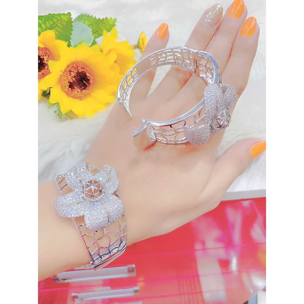 Vòng tay nữ UHA, lắc tay bền màu thiết kế cao cấp sáng lấp lánh V3142175A-560