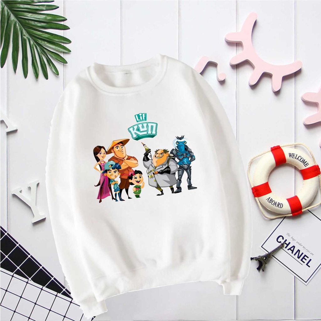 Áo sweater tay dài thu đông cho bé đi học SỮA KUN siêu hot