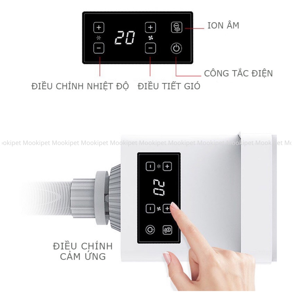 Máy Sấy Lông Công Suất Cao Cho Chó Mèo, Máy Sấy Lông Công Suất Cao Cho Chó Mèo, Tốc Độ Biến Đổi Thông Minh Có Màn Hình