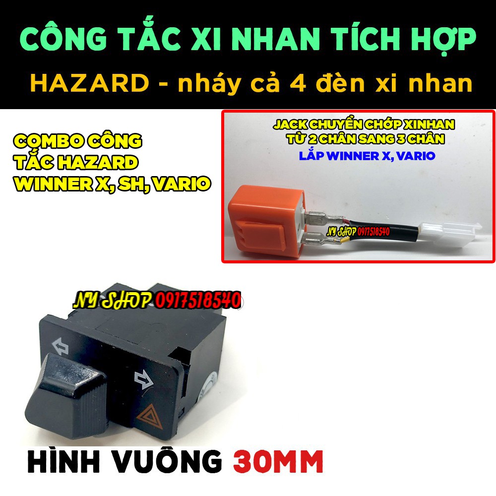 COMBO CÔNG TẮC XINHAN TÍCH HỢP ƯU TIÊN HAZARD CHO WINNER X, SH , VARIO, SH 2020...