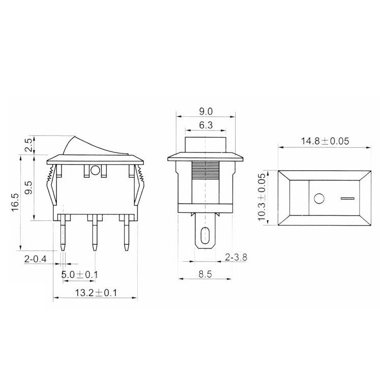 Công Tắc Bật/Tắt ON/ OFF 117S 2-Pin 250V3A 125V6A ON-OFF Nhựa 2 Pin