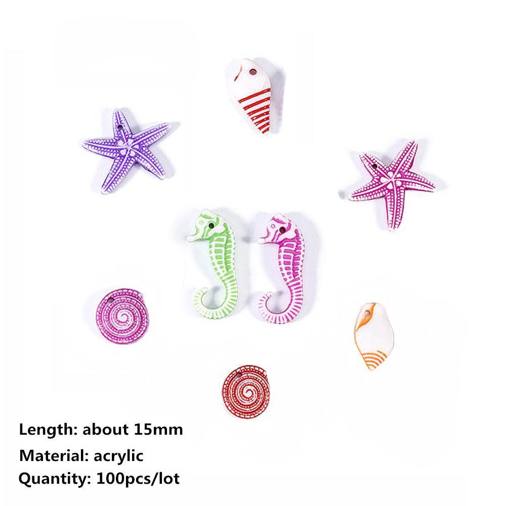 Set 100 Mặt Vòng cổ / Vòng Đeo Tay / Lắc Chân Bằng Acrylic Nhiều Màu