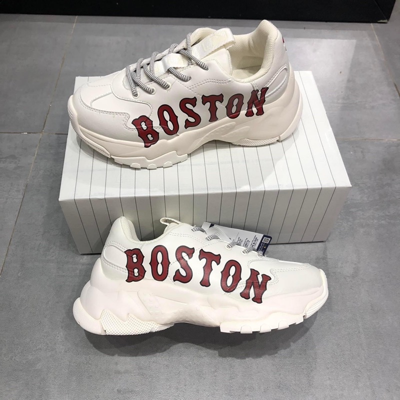 Giày Sneaker Unisex MLB Big Ball Chunky Boston màu trắng đỏ  | PiuPiu Authentic