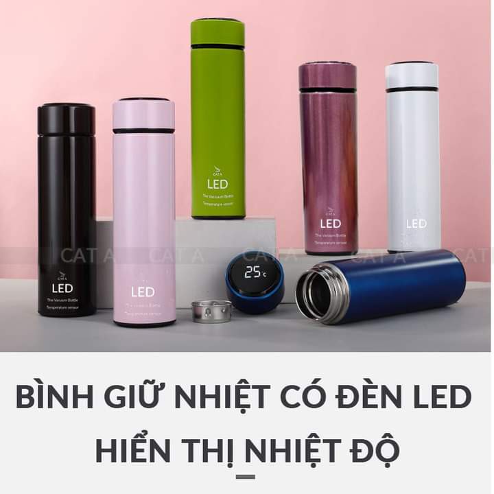 BÌNH GIỮ NHIỆT có đèn led cảm ứng hiển thị nhiệt độ nước