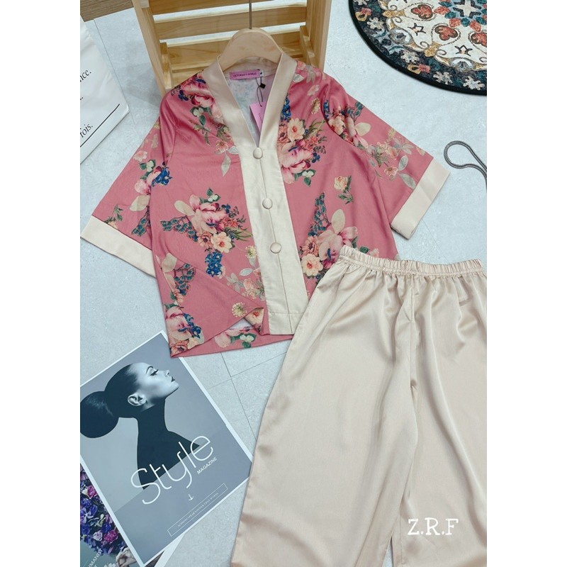 SNU38 - SET BỘ LỤA HOA ĐI CHÙA CỔ TIM CHO NỮ | BigBuy360 - bigbuy360.vn