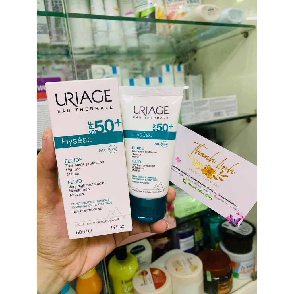 KEM CHỐNG NẮNG DÀNH CHO DA DẦU VÀ DA MỤN URIAGE HYSEAC FLUIDE SPF 50+ 50ML ( mẫu mới nhất )