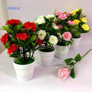 Bộ chậu hoa hồng giả trang trí phòng khách