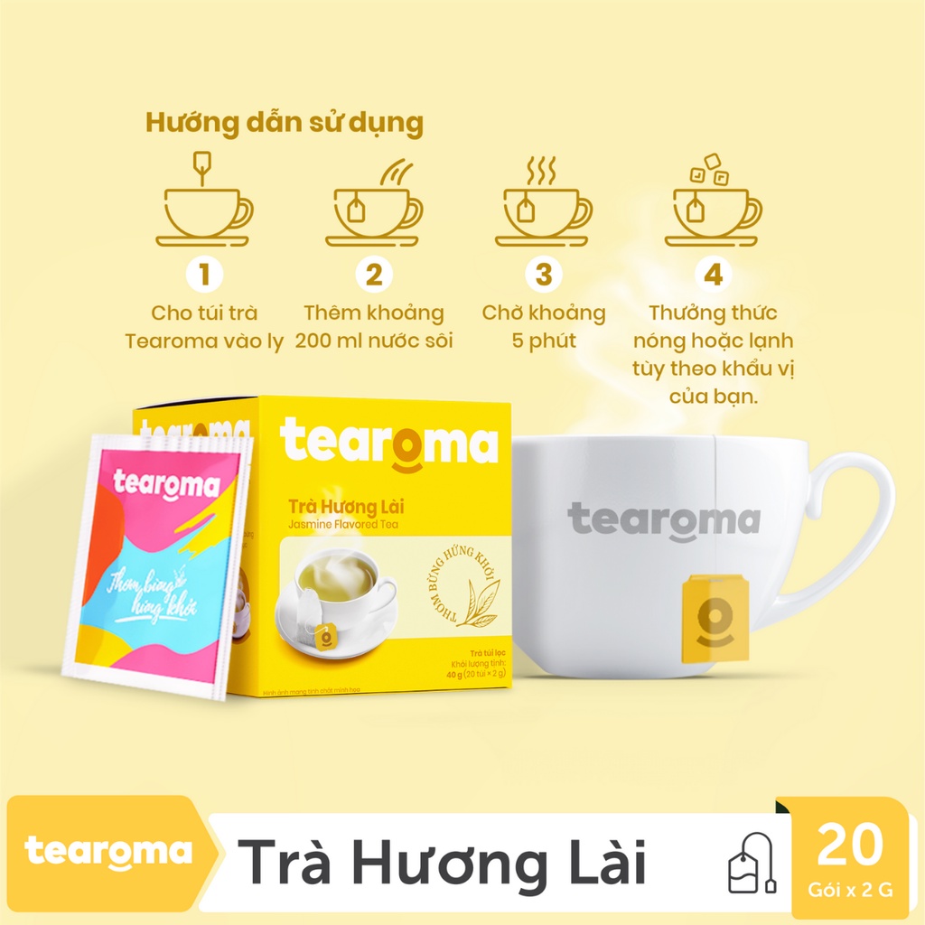 Tearoma Trà Lài túi lọc - 22 gói x 2gr | BigBuy360 - bigbuy360.vn