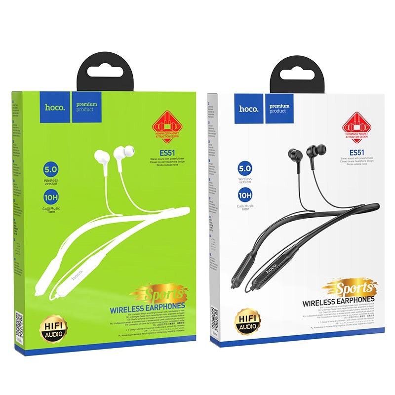 ✅Tai nghe Bluetooth Hoco ES51 V5.0 hỗ trợ mic, có dây dài 0.9m, tương thích nhiều thiết bị