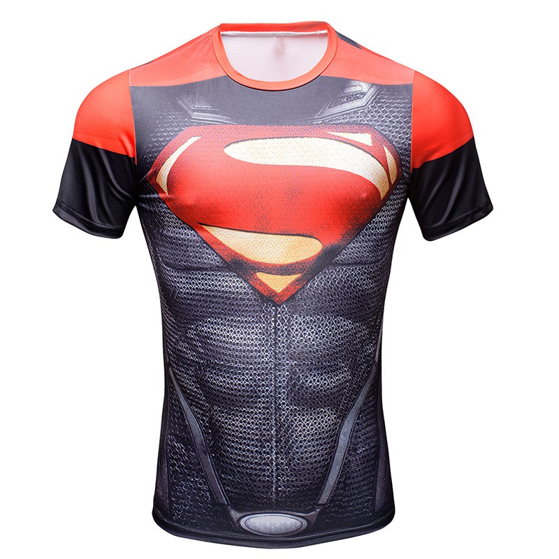 New Brand Summer Fashion Casual batman T-shirt Fitness Compression T shirt Men's Short Sleeve 3D Workout Men's Tshirt