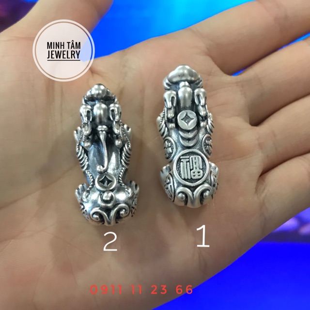 Tỳ hưu bạc Thái S999 size đại 3.6cm -Minh Tâm Jewelry