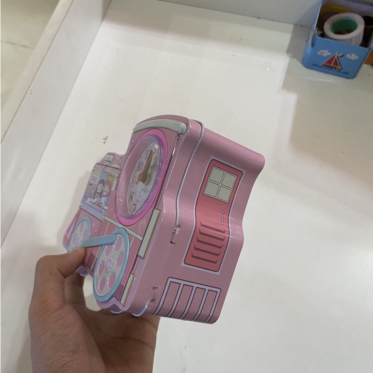 Hộp Tiết Kiệm Tiền Hình Tàu Hỏa Có Khóa - Két Sắt Mini Kích Thước 17x14x7cm