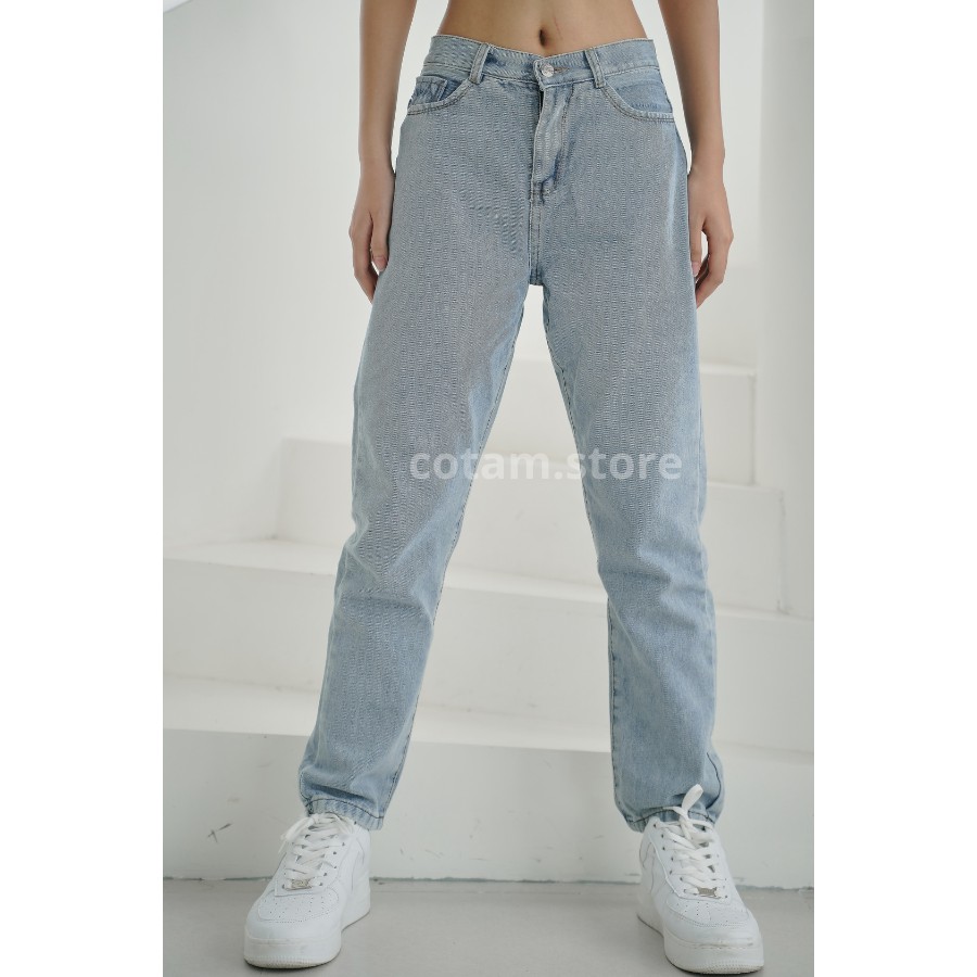 Quần Jeans Nữ Xanh Trơn, Quần Baggy Nữ, Ống Suông Rộng Unisex - Ulzzang Hàn Quốc - NS-01 - Ảnh Tấm Tự Chụp | BigBuy360 - bigbuy360.vn