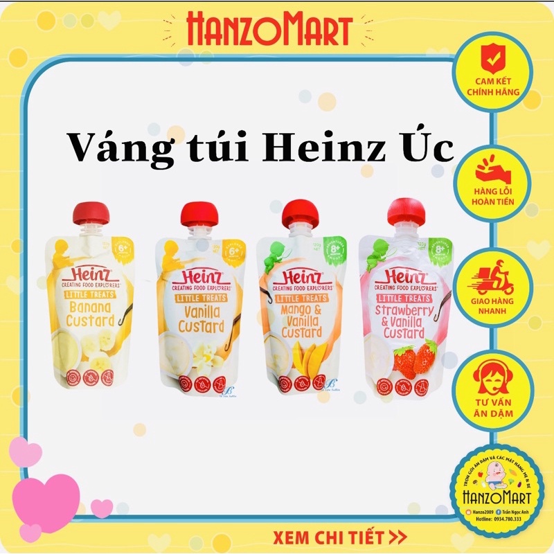 Váng sữa hoa quả / trái cây nghiền HEINZ - Úc bé từ 6m+ 10/2021