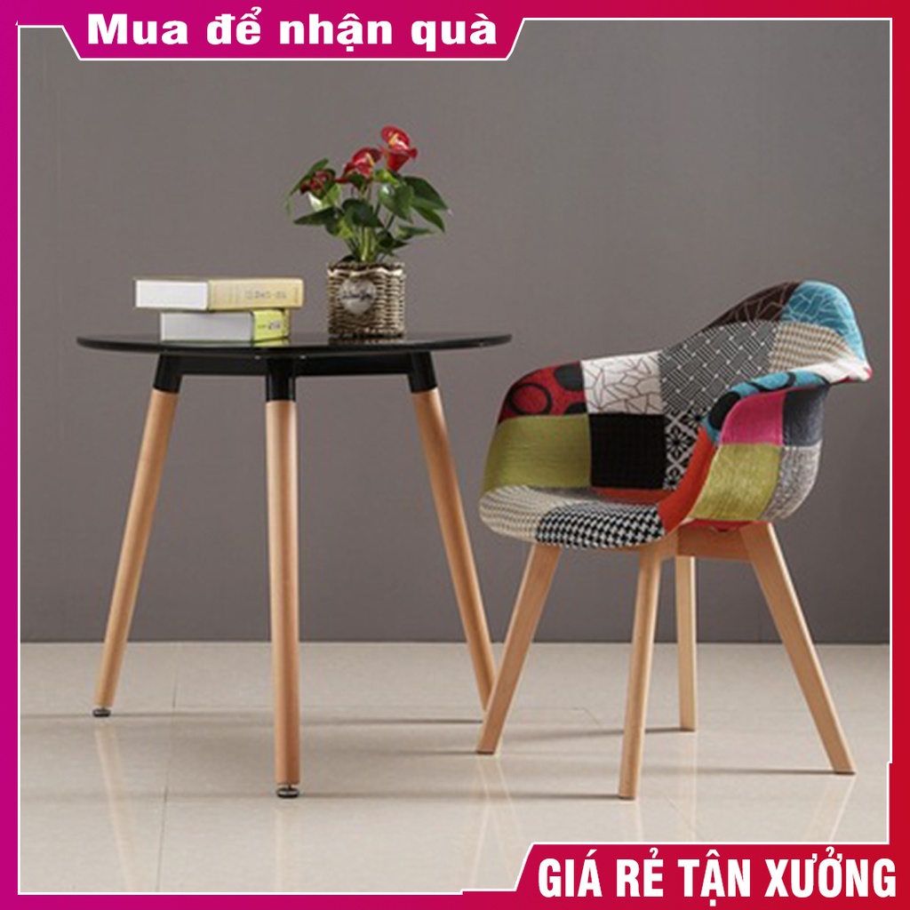 Ghế Bàn Trà Nhựa Bọc Vải Nordic Cao Cấp Chân Gỗ Chắc Chắn Chịu Lực Tốt Thiết Kế Đơn Giản Hiện Đại Sang Trọng BGN036