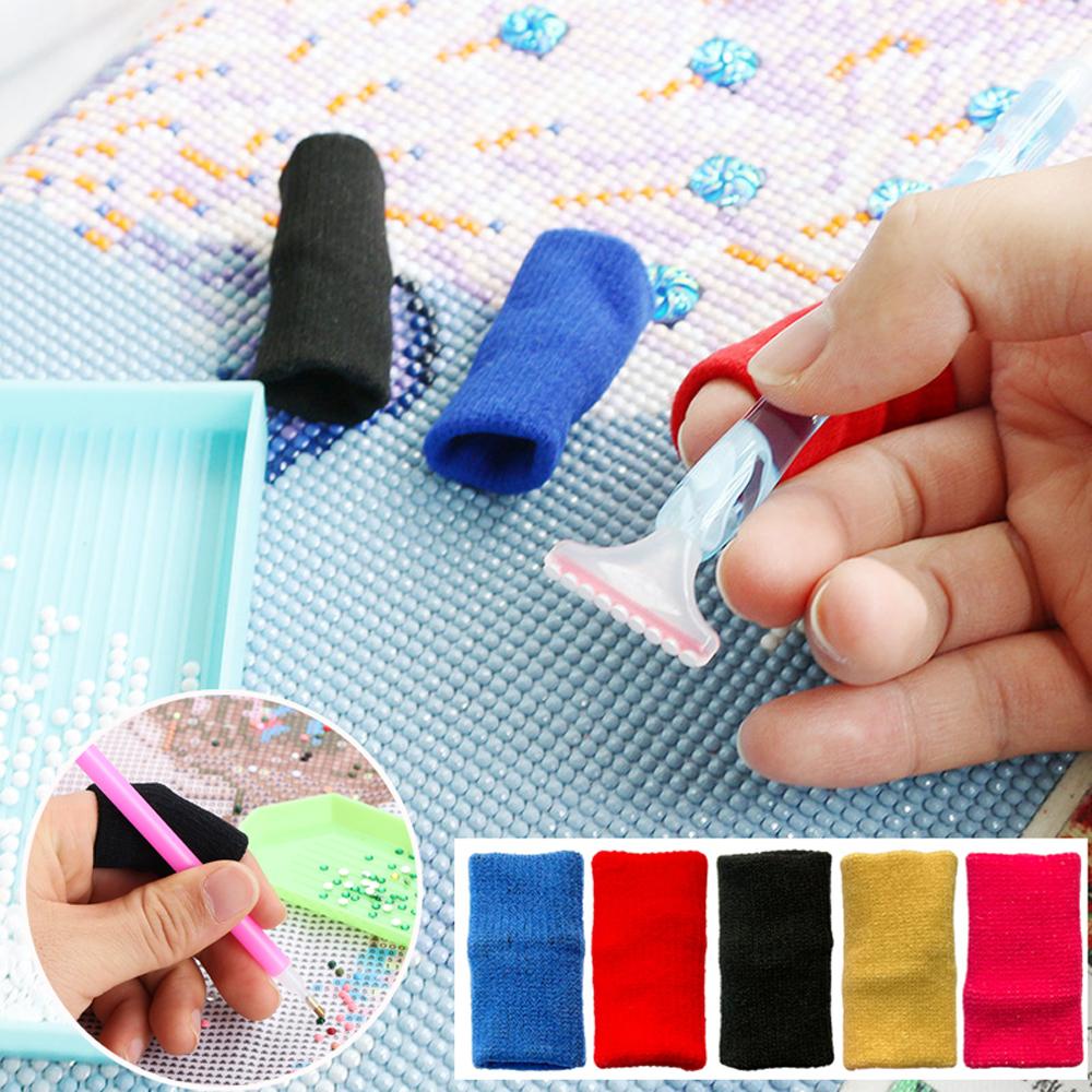 Vỏ Bọc Bảo Vệ Ngón Tay Thêu Tranh Đính Đá Nghệ Thuật Giảm Đau