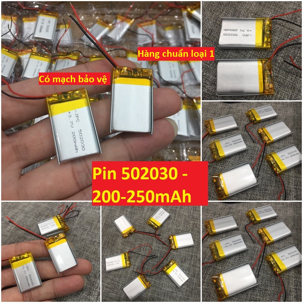 Pin Li-Po 3.7V 502030 250mAh -200mAh cho Dock sạc hộp sạc tai nghe Bluetooth Loa Bluetooth