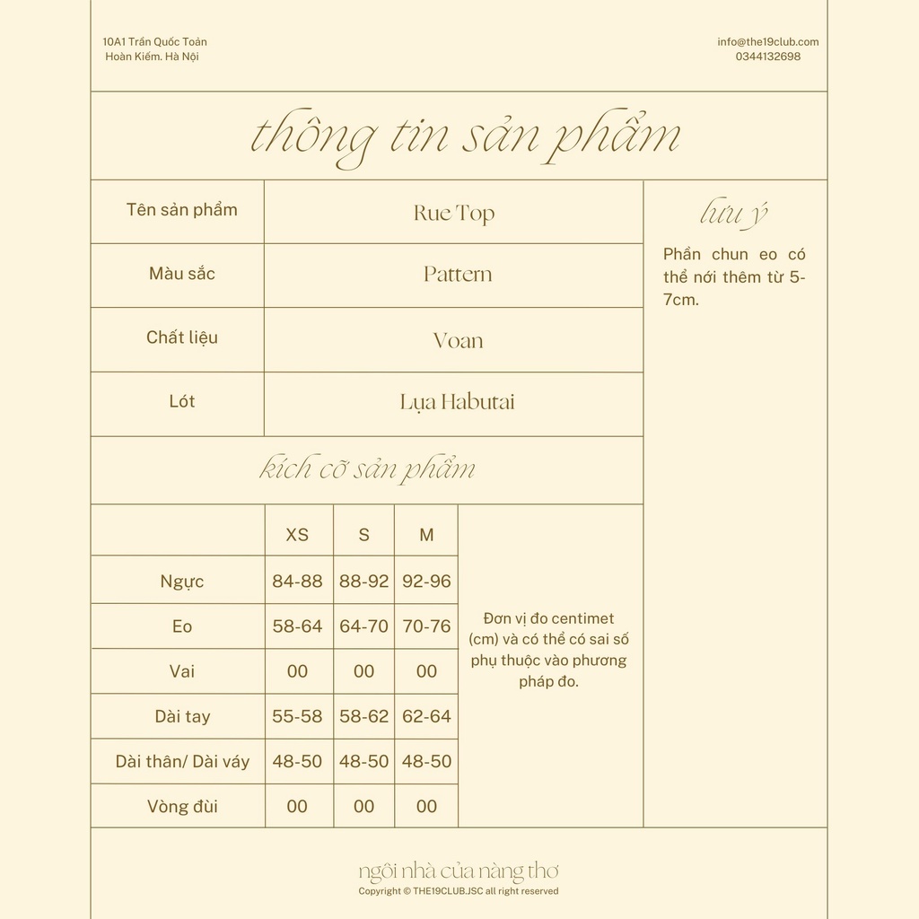 THE19CLUB - Áo voan hoa cổ buộc nơ - Rue Top