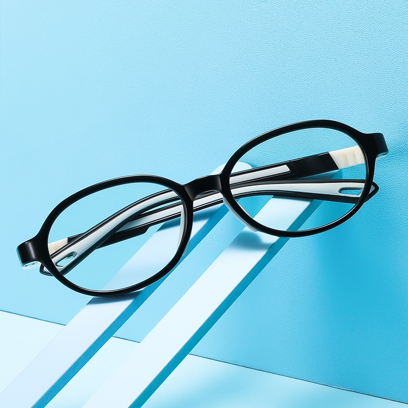 Mắt kính roza gọng silicon co giãn hình oval màu xanh dương thời trang cho bé trai và bé gái rz1085