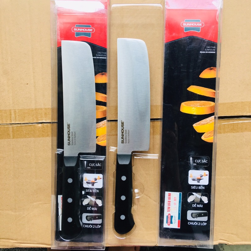 Dao thái xuất Nhật siêu sắc đa năng SUNHOUSE KS-KN165SS Dài 29.2 cm, chất lượng Nhật Bản, lưỡi dao sắc bén