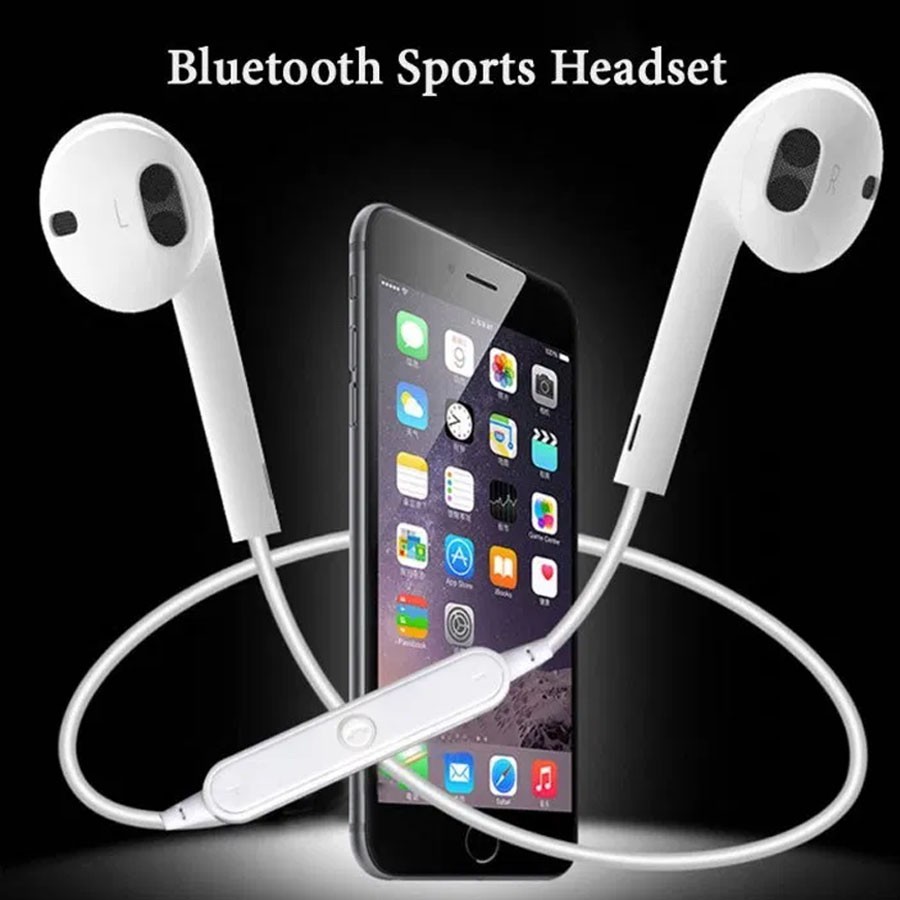 (FREESHIP 99K)Tai nghe bluetooth không dây s6 kiểu dáng tai nghe thể thao tiện loại khi tai nghe có mic