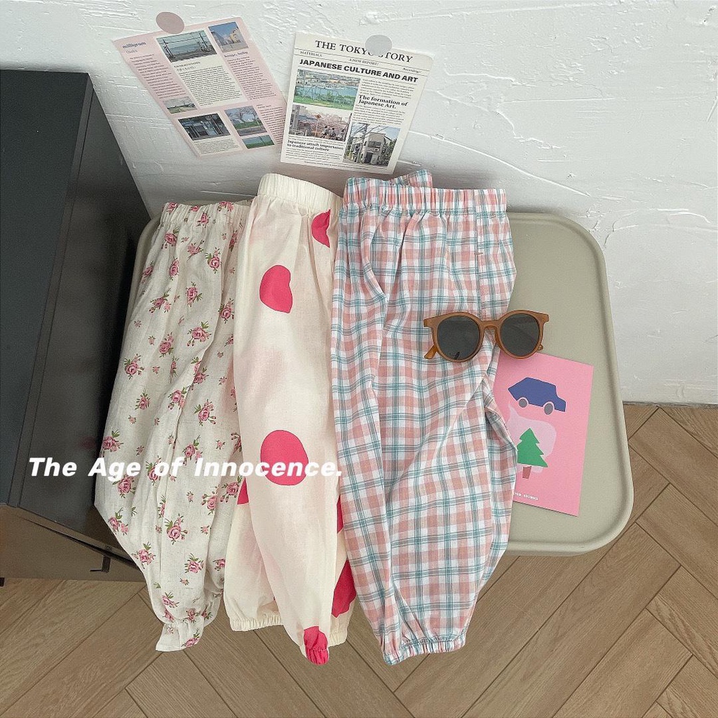[Babycat] Hàng Có Sẵn Quần Cotton Dáng Rộng In Chấm Bi Phong Cách Nhật Hàn Thoải Mái Thời Trang Mùa Hè Thoải Mái Dành Cho Bé Gái